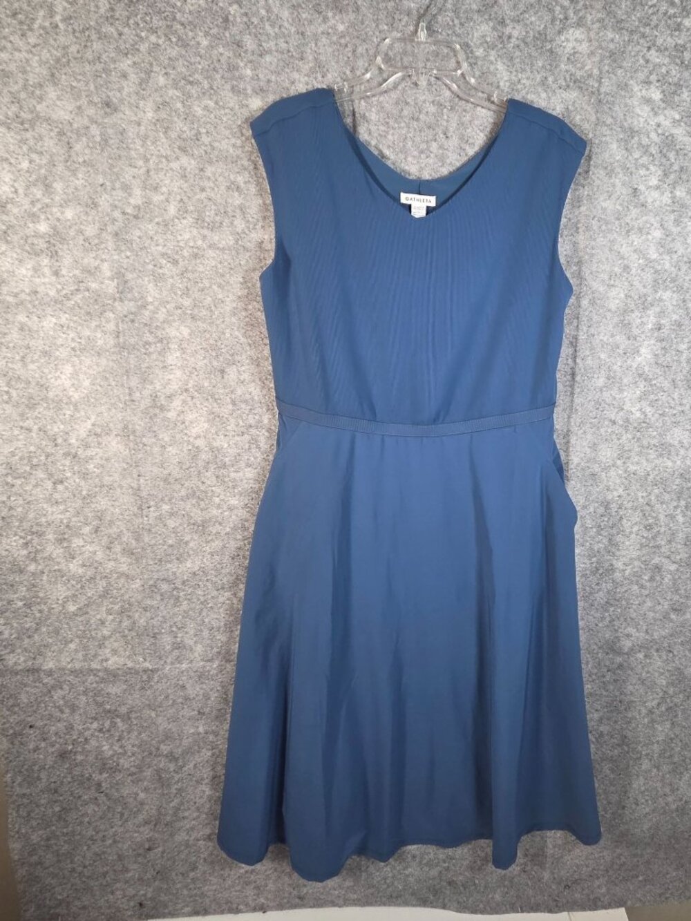 Athleta Blue Sleeveless Fit & Flare Dress 1X Minimalist Classic Casual